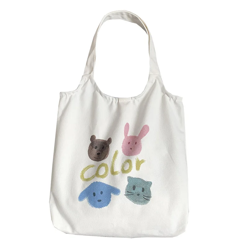 

Cartoon Bear Shopping Bag Shopper Bag Tote Bag Shoulder Canvas Bag Large Capacity Handbag