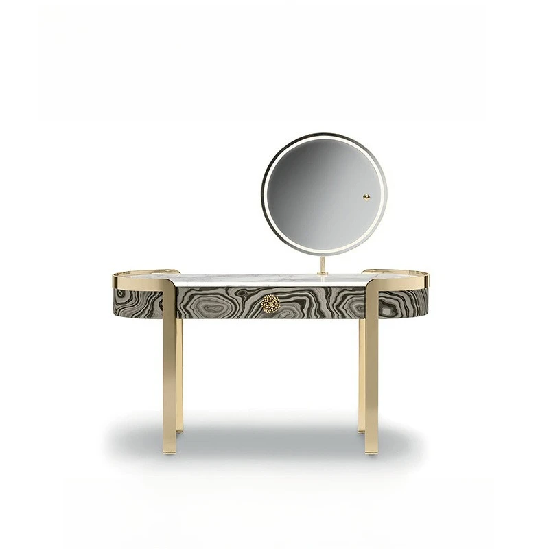 خزانة ملابس إيطالية فاخرة خفيفة مصممة لغرفة النوم الفاخرة وطاولة زينة رخامية منزلية