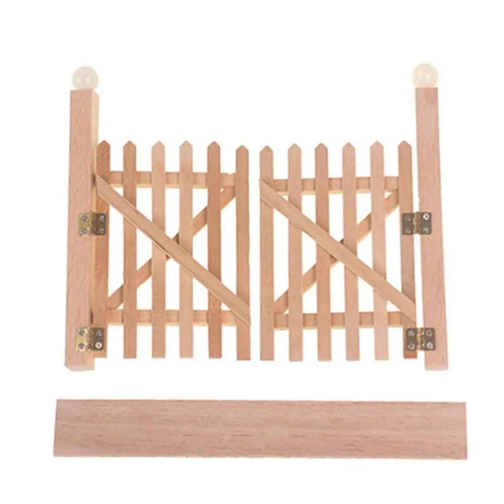 1:12 Schaal Poppenhuis Hek Deur Decoratie Speelgoed Houten Poppenhuis Tuinmeubelen Miniatuur Accessoires Simulatie