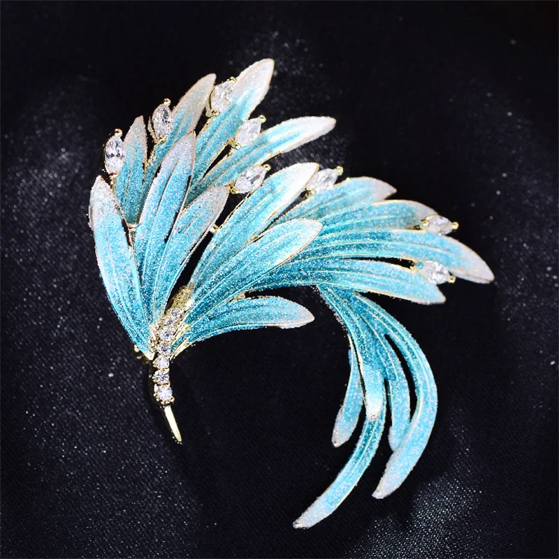 

High end enamel phoenix brooch, fashionable and elegant qipao with pressure collar accessories, grand chest flower brooch