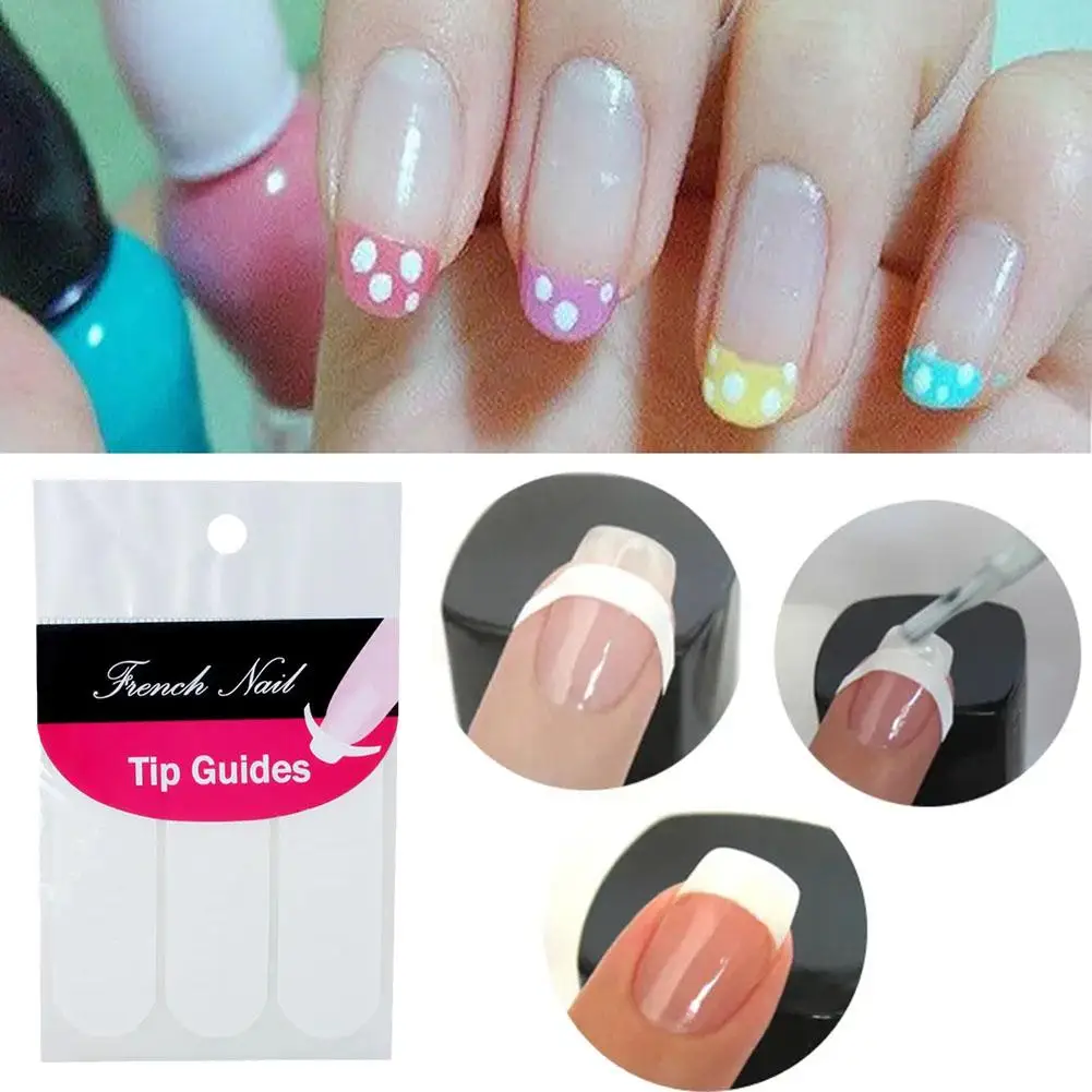 1/3/5SET Unghie Adesivo Stencil Consigli Guida Francese Manicure Unghie artistiche Decalcomanie Forma Frangia FAI DA TE Stencil 3D Styling Strumenti di Bellezza
