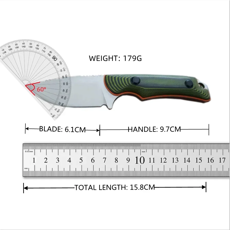 Orange G10 15017 Hidden Canyon Hunter Fixed Blade Knife Drop Point Blade Portable Outdoor Tactical Hunting Knife with Sheath