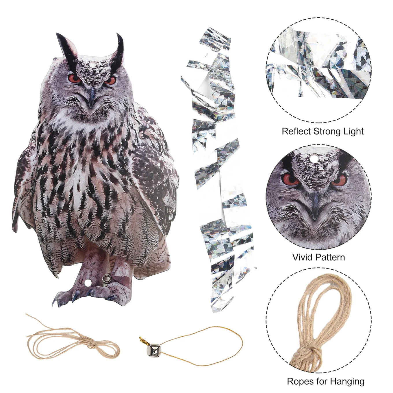 Rainproof High Quality Home Garden Owl Decor Bird Control 1pc for acrylic Fake Owl Statue For Home Garden Decor