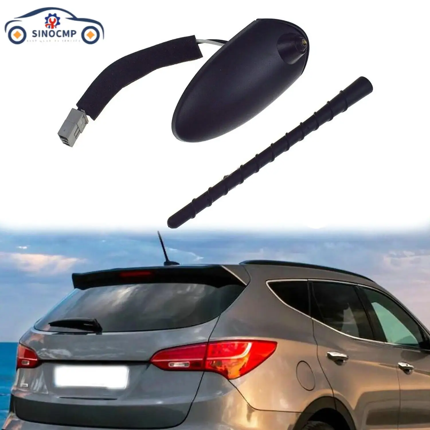 

ABS Roof Antenna Pole & Base 96210-2W100 96215-2J100 for Hyundai Tucson Accent Elantra Kia Sorento Sportage Aftermarket