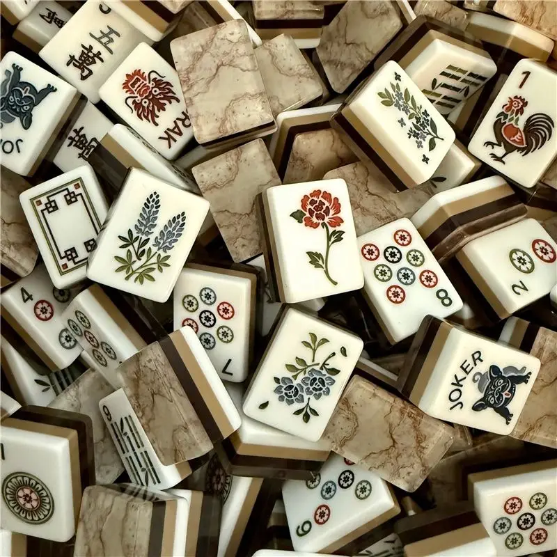160 Pieces of Burled Wood Grain Fourth Floor  Acrylic American Mahjong Tiles From the Source Factory