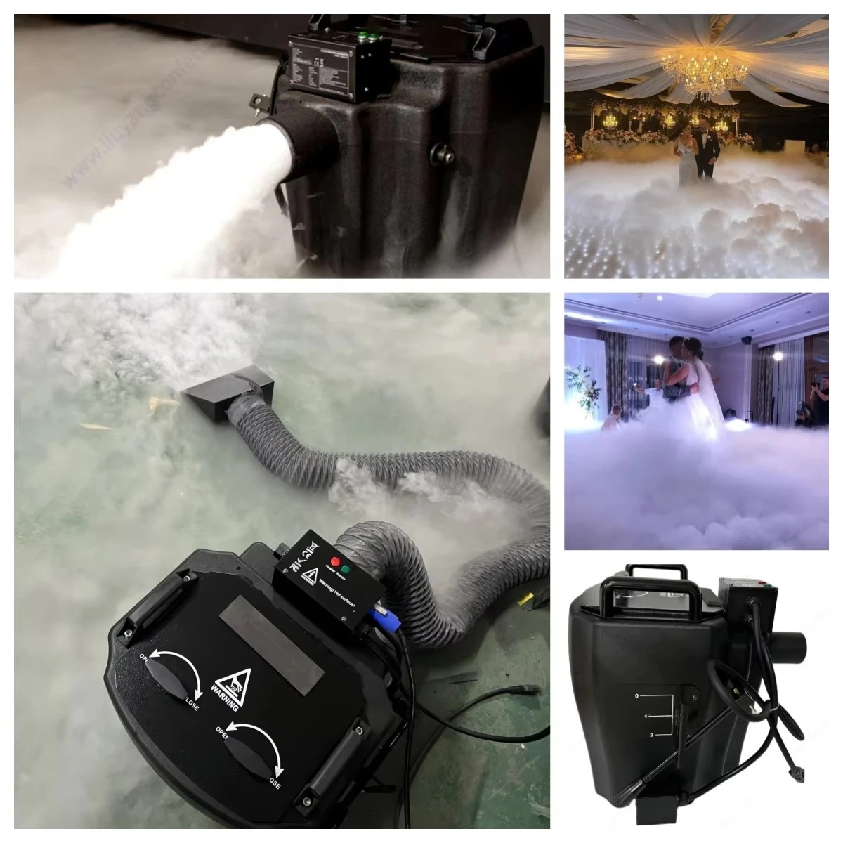 Dry Ice Floor Smoke Machine 3500W 6000W Dry Ice Machine Suitable for Wedding First Dance Stage Party Wedding Decoration