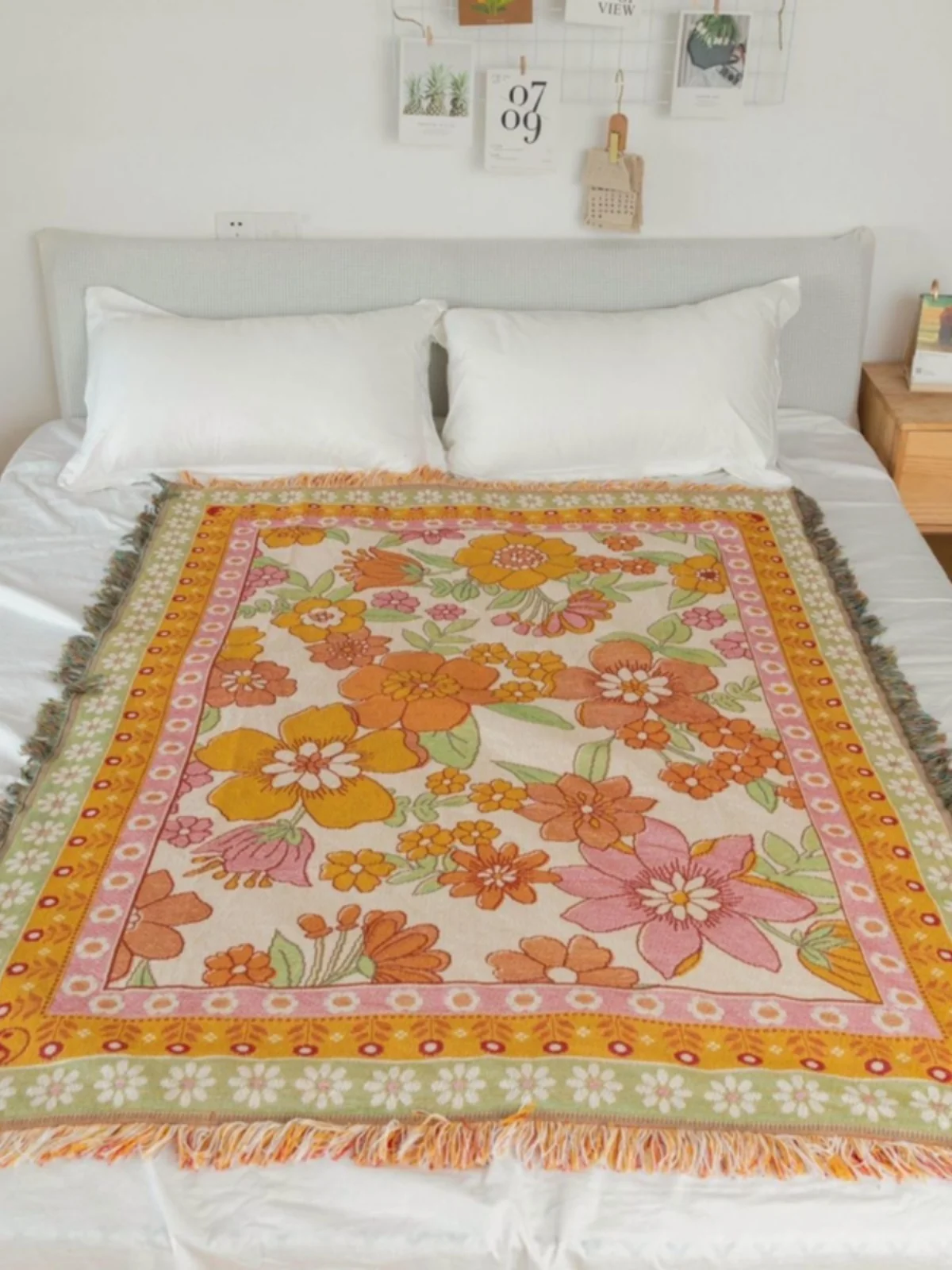 Funda de sofá de tela tecnológica con diseño floral artístico, estilo toalla, de algodón con estampado floral vegetal, antideslizante, individual, para juego de sofá Barest Towel Sam's Uncle