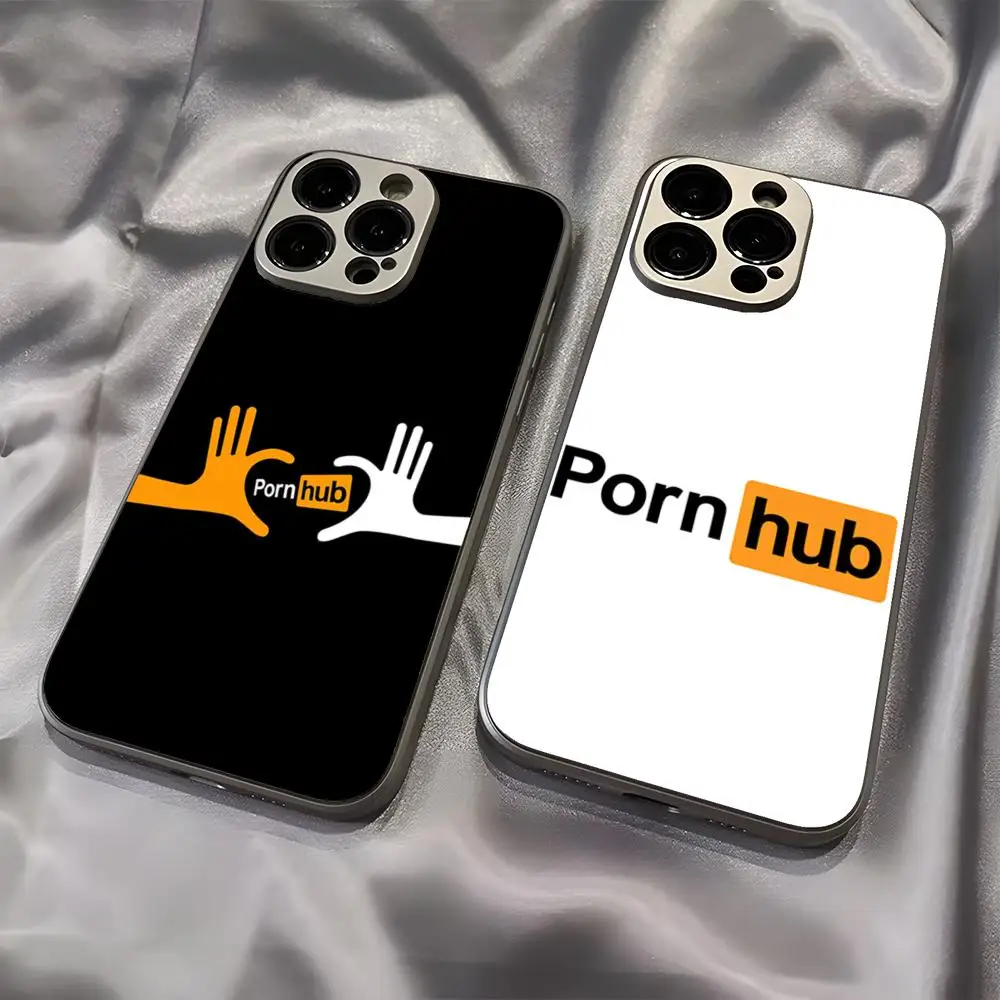 P-Porn-hubs-Tumble-P-Pornhubs Phone Case New Cool Electroplated Glass Unique Fashion For IPhone 16 15 14 13 12 11 X Vivo Oppo