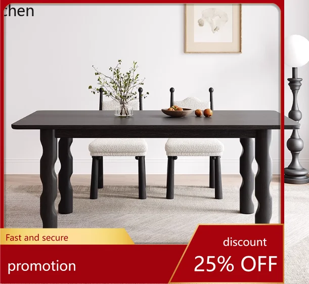 HXL Furniture Solid Wood Dining Table Rectangular Desk Vintage Style Dining Table