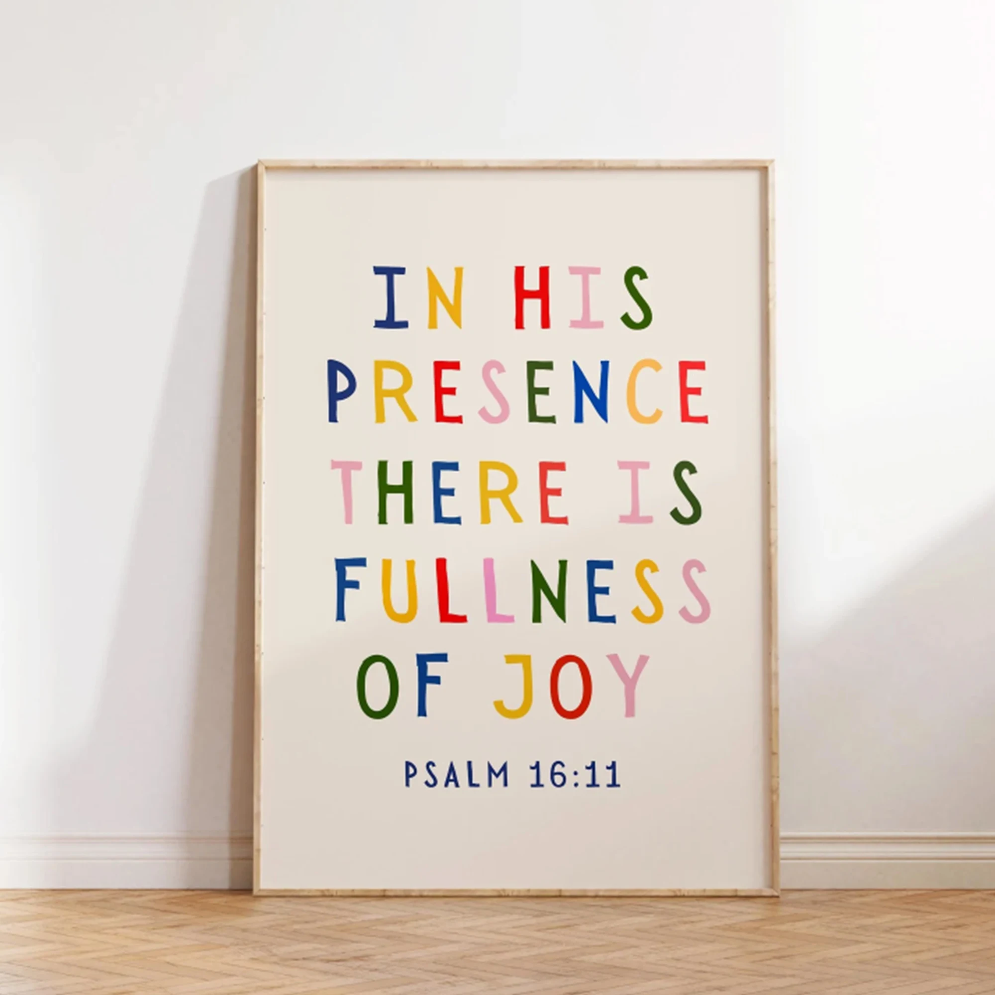 Christian Psalm 16:11 Bible Verse Wall Art Print Canvas Painting Poster Picture For Living Room,Bedroom,Restaurant Home Decor
