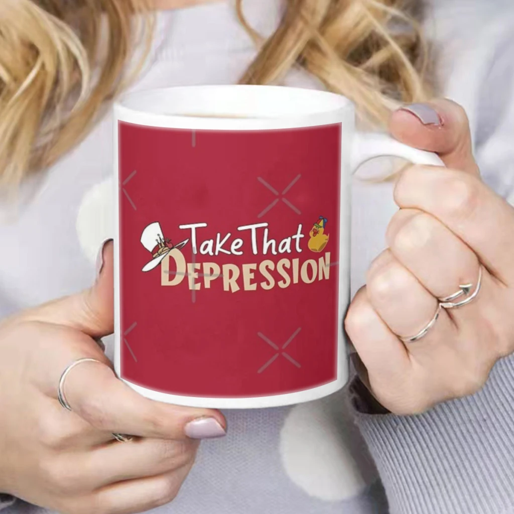 Prendi quella depressione Hazbin Hotel, Lucifer Morningstar Coffee Coffee Milk Cup Mocha Mug tazze Kawaii tazze originali 11oz