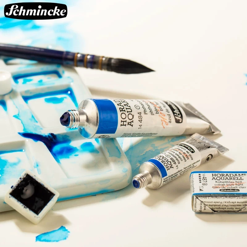 Schmincke Horadam Artist Watercolor Paint 5ml 15ml Tube Single Color Half Pan Full Pan 24 36 Colors Set for Painting Link 3