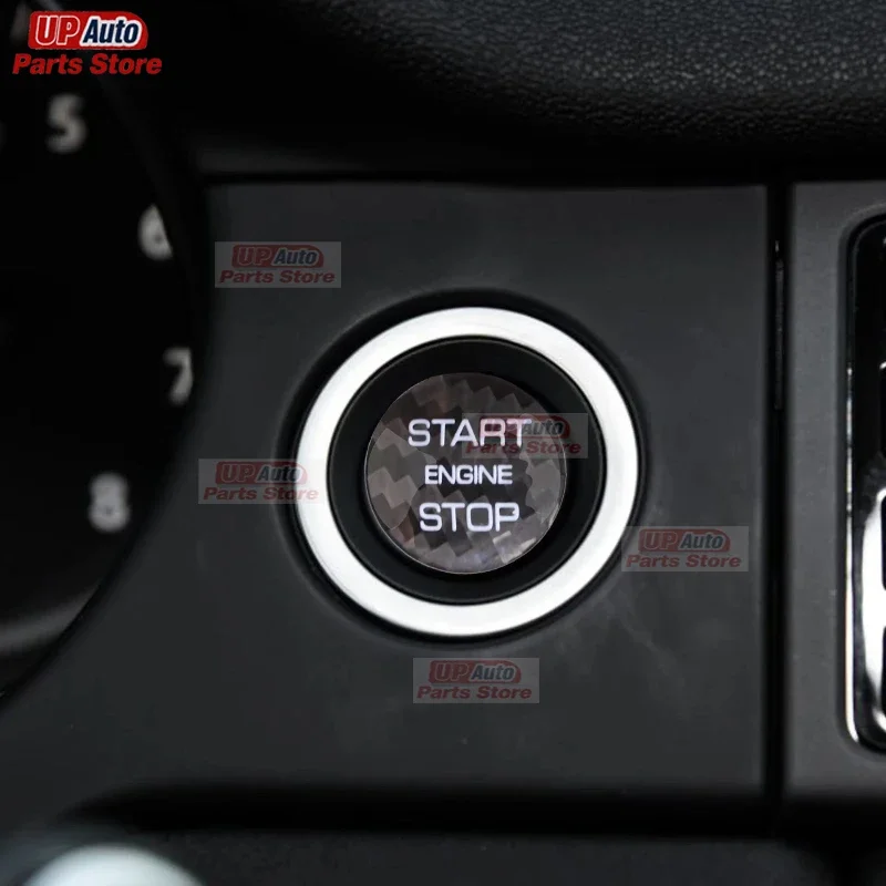 

For Land Rover Discovery Free Lander Evoque Carbon Fiber Car Engine Start Stop Switch Button Trim Cover Stickers Decals Stying
