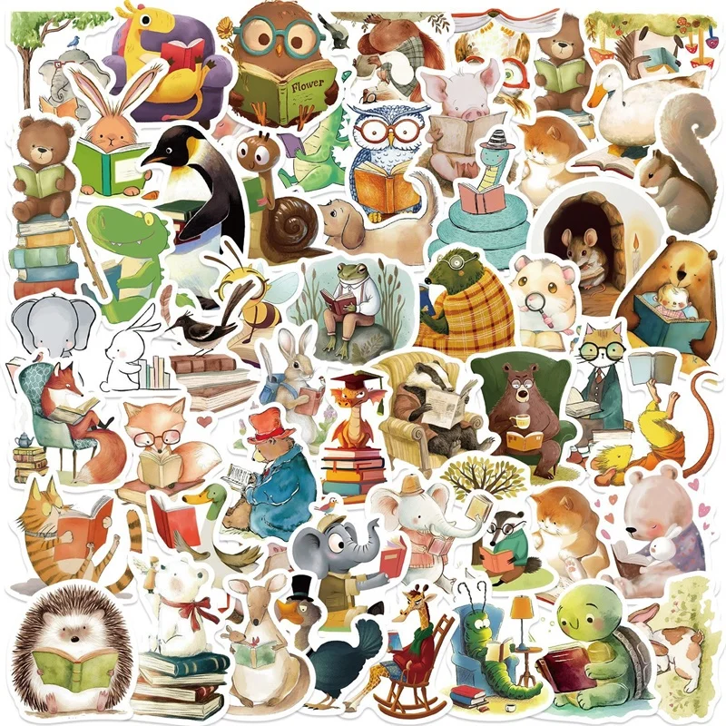 

10/30/50PCS Kawaii Funny Reading PVC Sticker Aesthetic DIY Colored Decoration Scrapbooking Hand Accounting Supplies for Kids