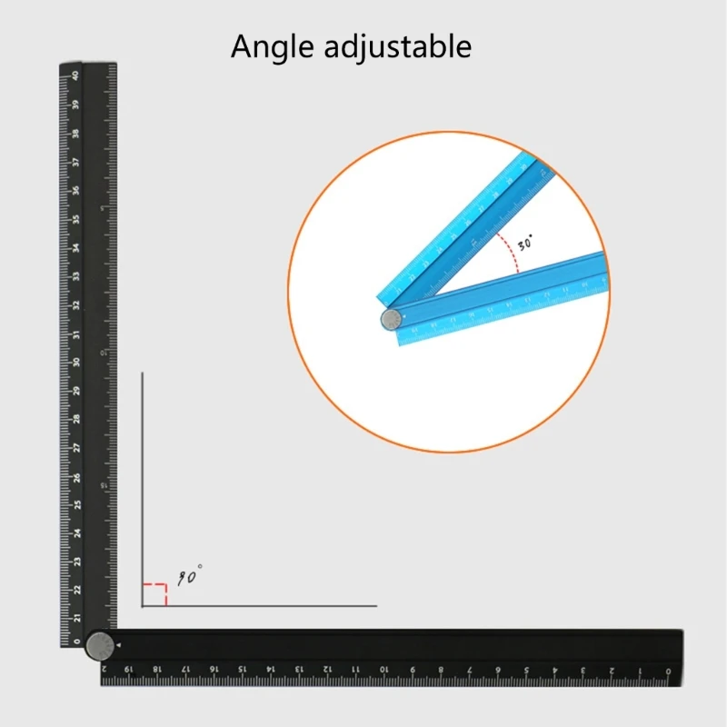 Anodized Metal Foldable Ruler with Linked Sections and Scale Lines for Craft Positioning, Drawing, and Layout Work high quality
