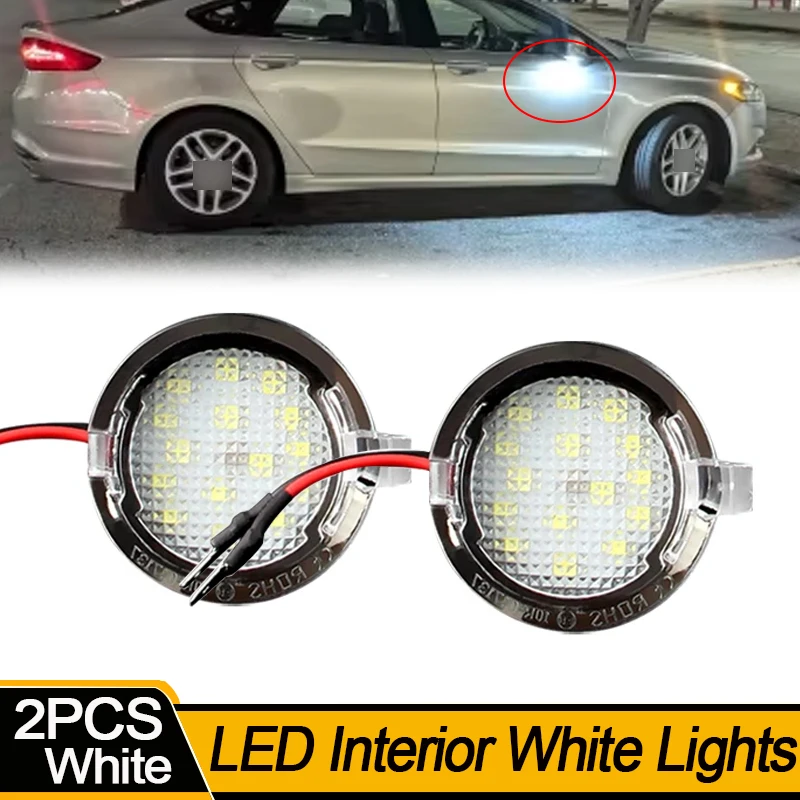 2PCS LED Under Side Mirror Puddle Light Module Lamp For Ford Mondeo MK5 Galaxy S-Max Ecosport Edge Explorer Ranger TKE Limited view 3
