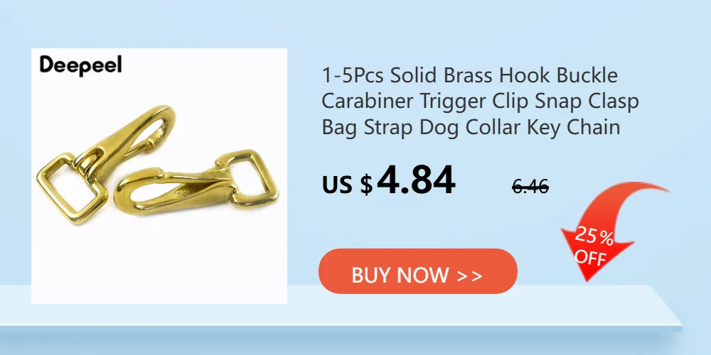 1-5Pcs Solid Brass Hook Buckle Carabiner Trigger Clip Snap Clasp Bag Strap Dog Collar Key Chain Buckles DIY Hardware Accessories