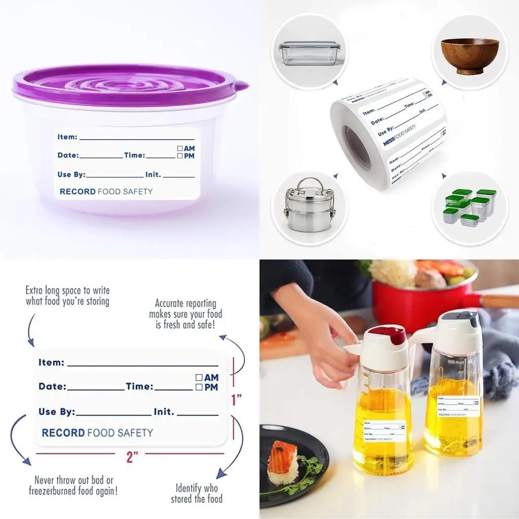 

G6KF 500Pcs Adhesive Label Dates Label Sticker Storage Label