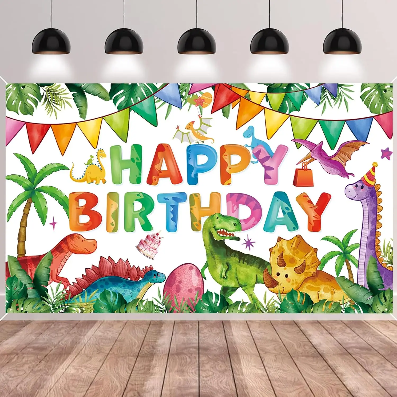 

cartoon Dinosaur Themed Happy Birthday Party Backdrop Kids children jurassic world park photo background photography backdrops