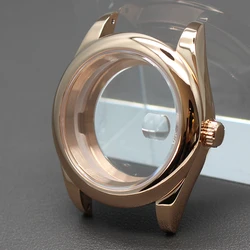 Rose Gold 36/40mm Watch Case Sapphire Glass For Seiko NH35 NH36 NH38 NH34 4R36 Miyota 8215 Movement 28.5mm Dial Oyster Perpetual