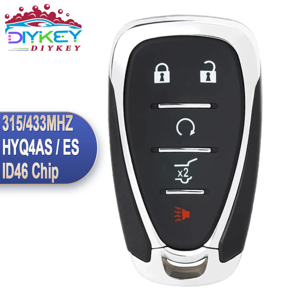 

DIYKEY HYQ4ES / HYQ4AS For 2021 2022 2023 Chevrolet Blazer Trailblazer Traverse Equinox 315MHz 433MHz ID46 Smart Key Remote Fob