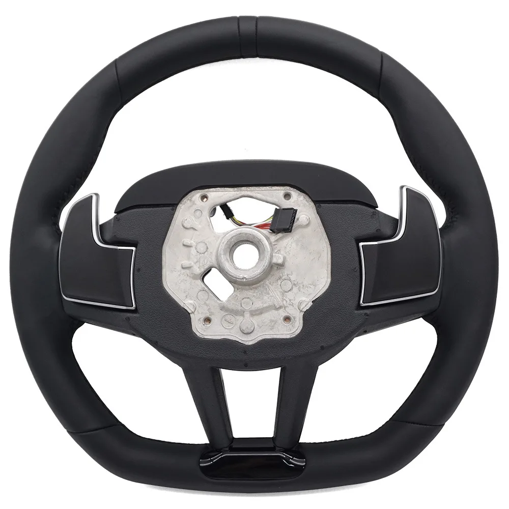 Suitable for BMW CS black silver sports steering wheel leather black return positive label without paddle