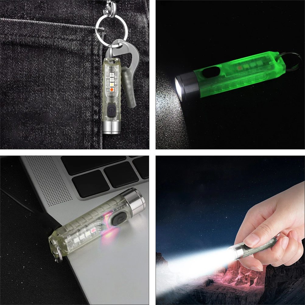 

Фонарик с зарядкой через USB, мини-брелок, светодиодный подвесной декор, подвеска для кемпинга, легкий, прочный, простой в использовании