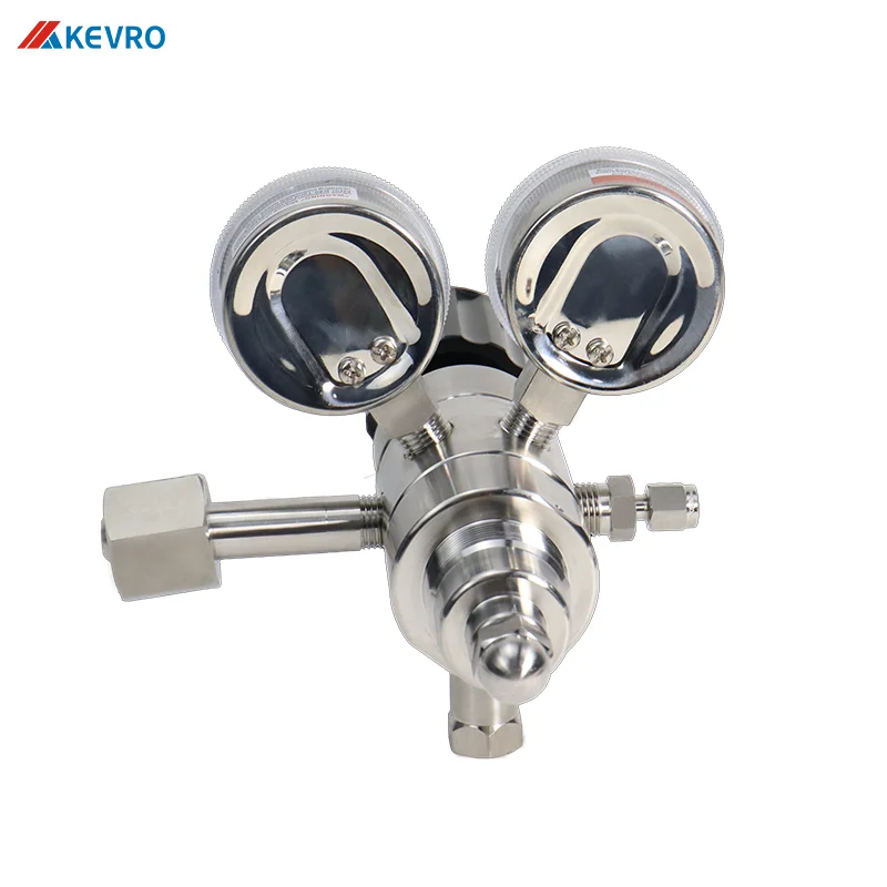 Precision Manual Dual-Stage Nitrogen and Argon Gas Pressure Regulator 6000 PSI 3000 PSI for Semiconductor Piping Systems