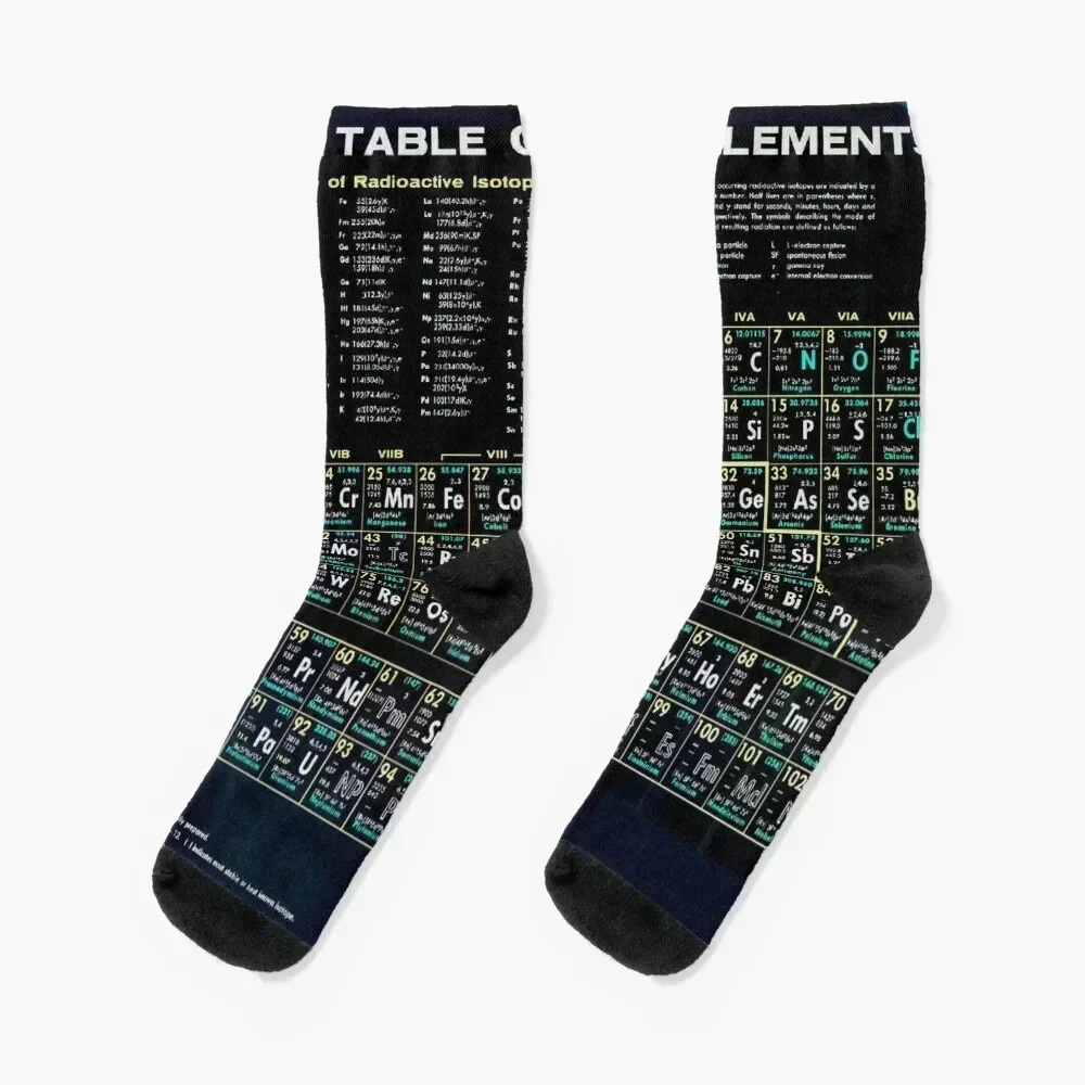 

Periodic Table Of The Elements Vintage Chart Black Socks Christmas winter aesthetic Boy Socks Women's