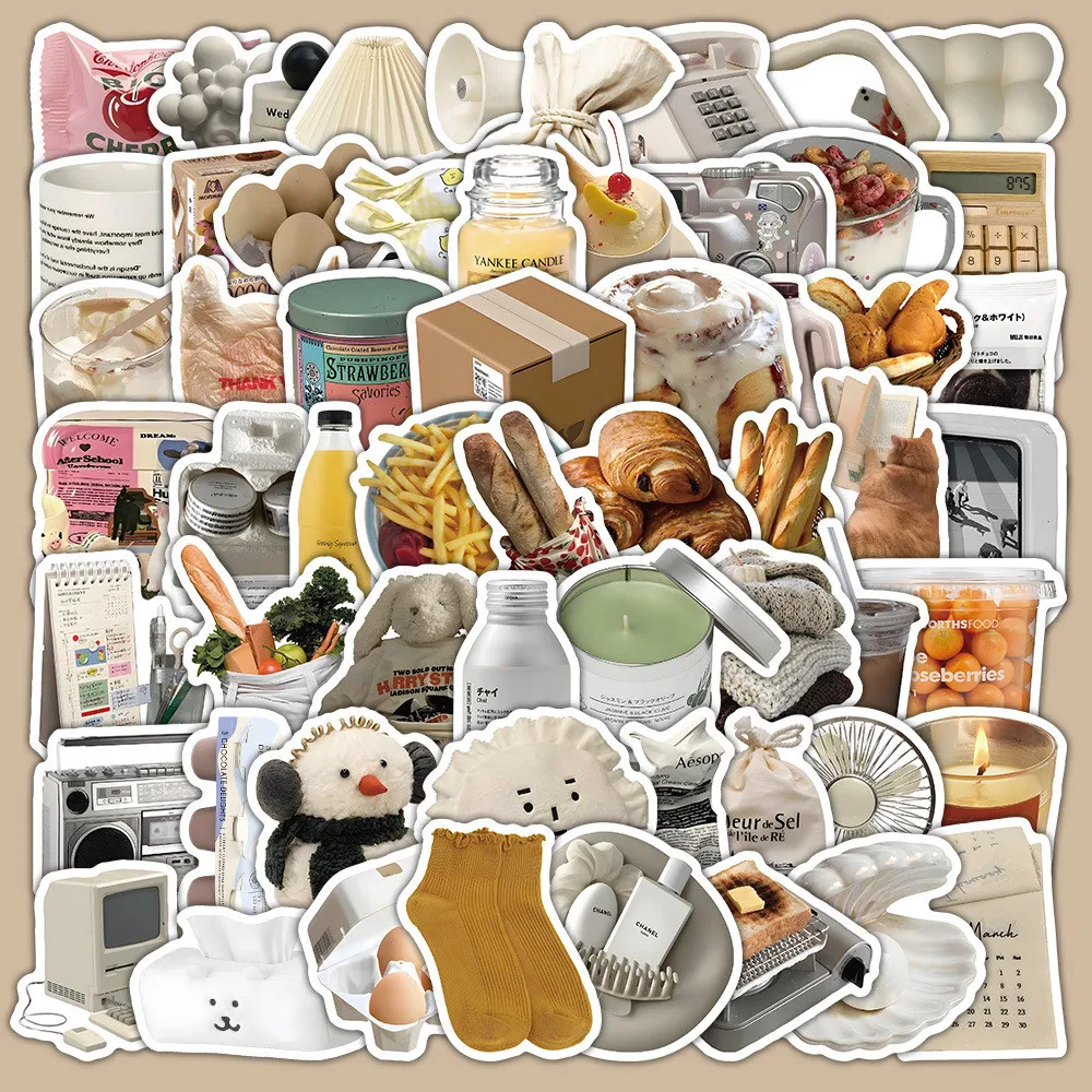 60PC Frosted Aesthetic Stickers - Matte White Decals for Muji-Style Journals, Glass Tumblers & Desk Organizers AnimeWorlds Store