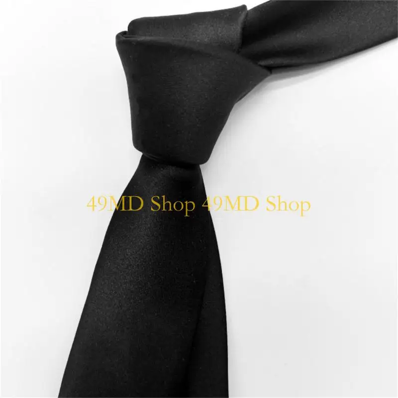 49MD Thin Minimalists Business Necktie Breathable Polyester Fabric Easy Matching Shirt Event Fit Comfortable Wear