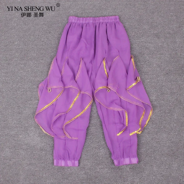 فتاة مصر بوليوود 8 ألوان الرقص الشرقي تنورة سوينغ تنورة الرقص الشرقي السراويل المهنية زي طفل الهند الرقص الشرقي السراويل #5