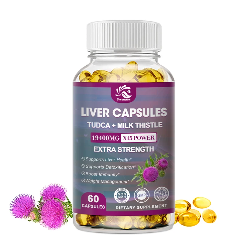 Greensure 60/120PCS Milk Thistle & Dandelion Extract Liver Capsule to Improve Liver Detoxification &Cleanse Support Liver Health