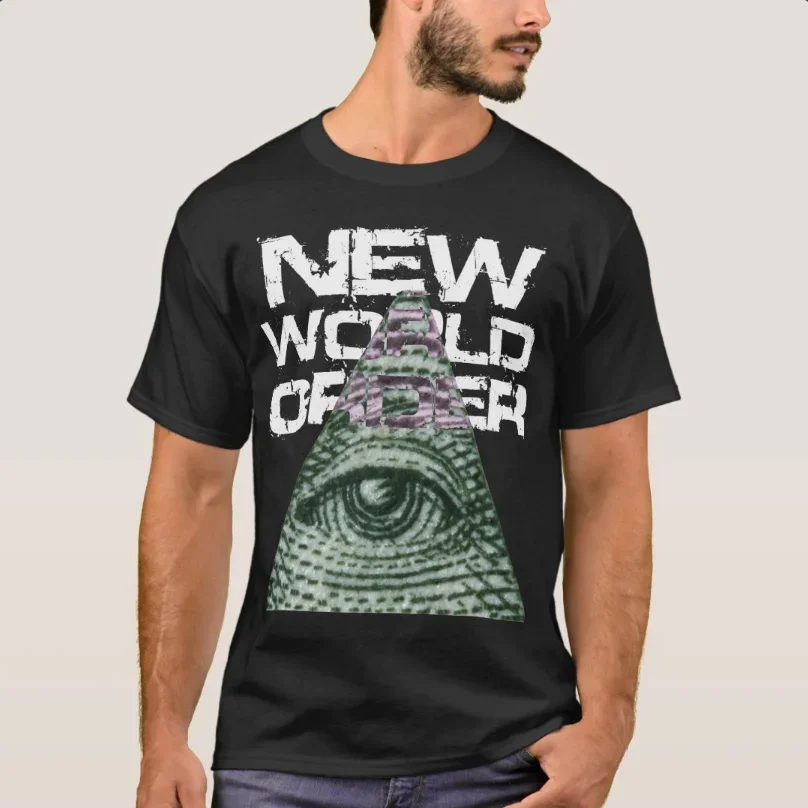 

New World Order Illuminati All-seeing Eye T-Shirt 100% Cotton O-Neck Summer Short Sleeve Casual Mens T-shirt Size S-3XL