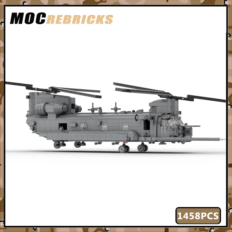 WW2 Militarys US Special Forces Combat Helicopters Beoing MH-47G Chinook Brick Toy MOC Building Block Set Children Xmas for Gift