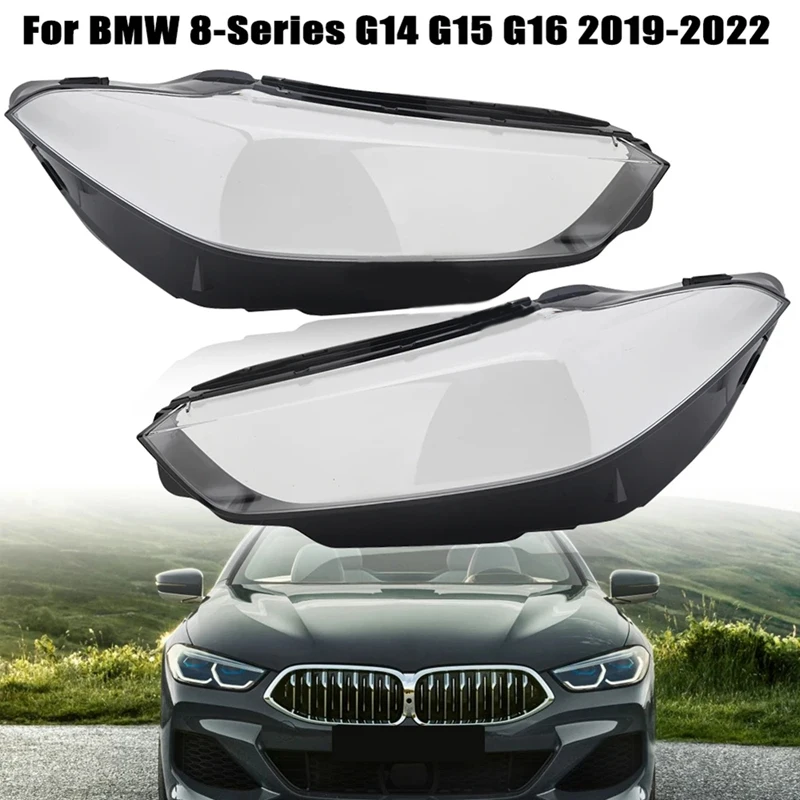 

For BMW 8 Series G15 2019-2022 Lampshade Front Headlight Cover Transparent Head Light Lamp Shell Lens