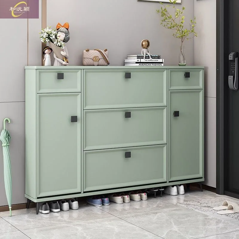 Enter the door, ultra-thin tipping bucket shoe cabinet, light luxury cabinet at the door of the home, corridor corridor,