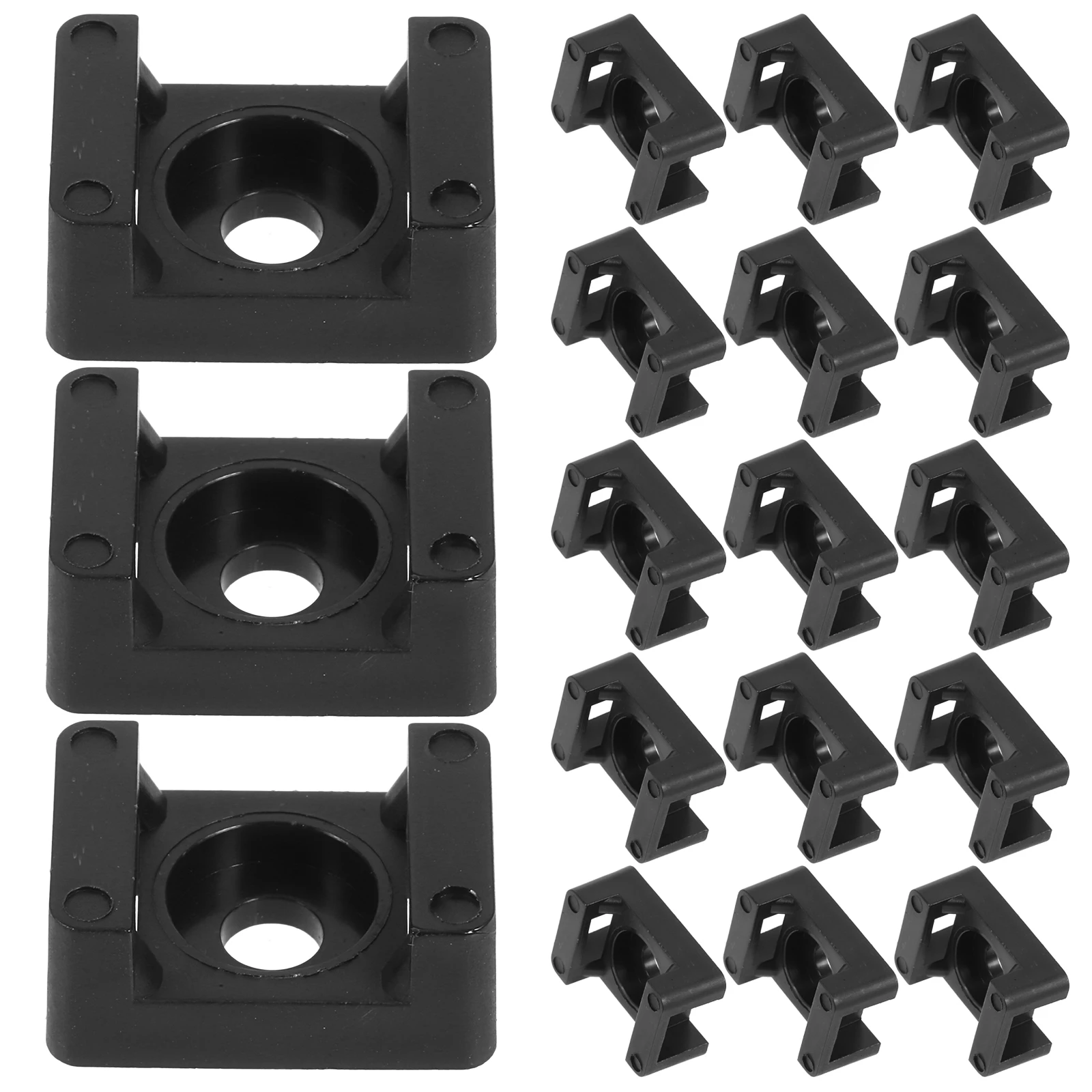 

100 Pcs Wire Holder Zip Ties Cable Mount Clip Mounts Mounting Holders Organizers Abs Clips Base