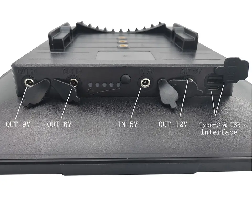 Solarladegerät-Set für Mobilfunk-Wegkamerafallen, Solarpanel mit Typ-C, USB-Schnellladung, 6 V, 9 V, 12 V, 10 W, 25000 mAh – Detail 8