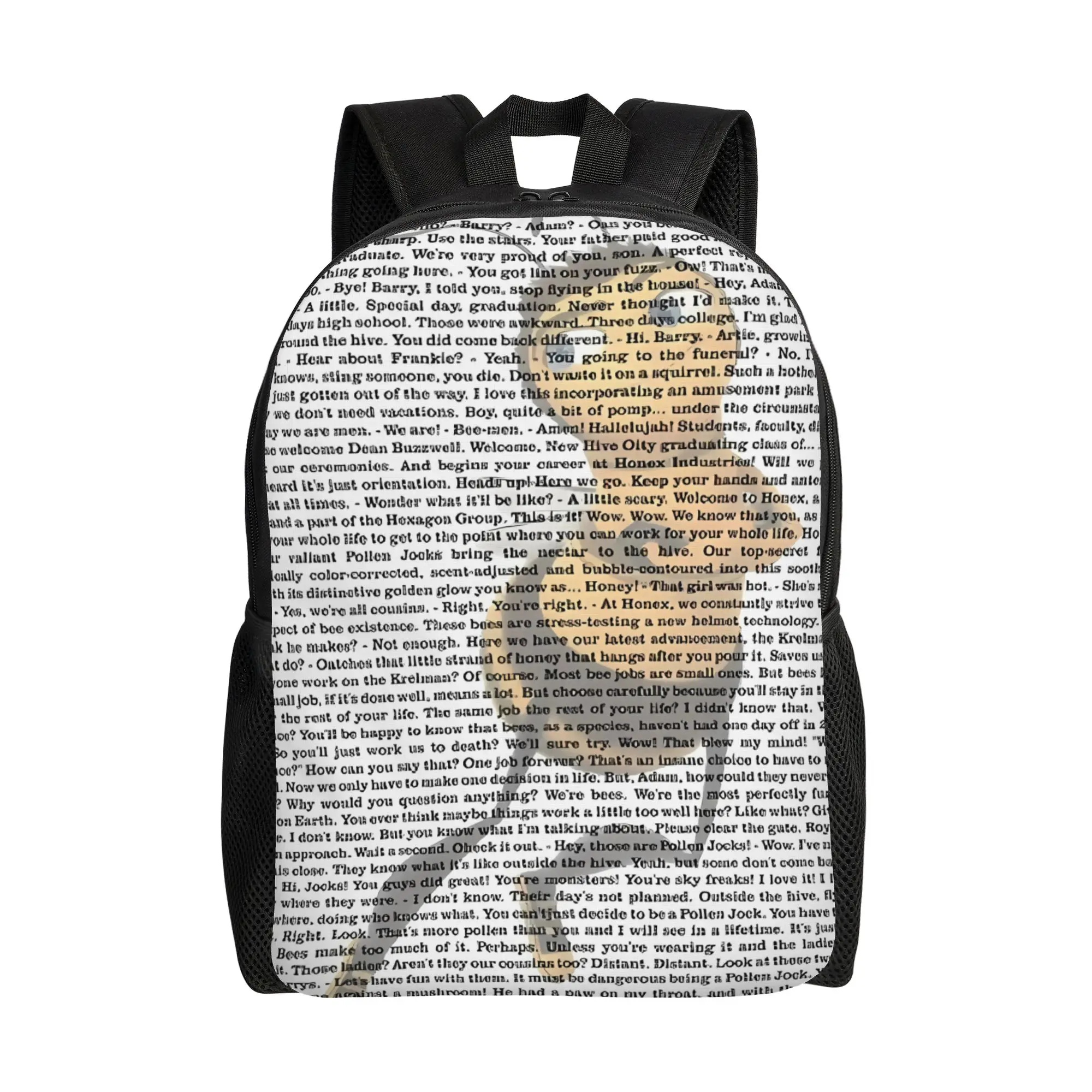 

Back to school season Sturdy Shoulder SCRIPT Bookbag Bee Movie For Women Backpack