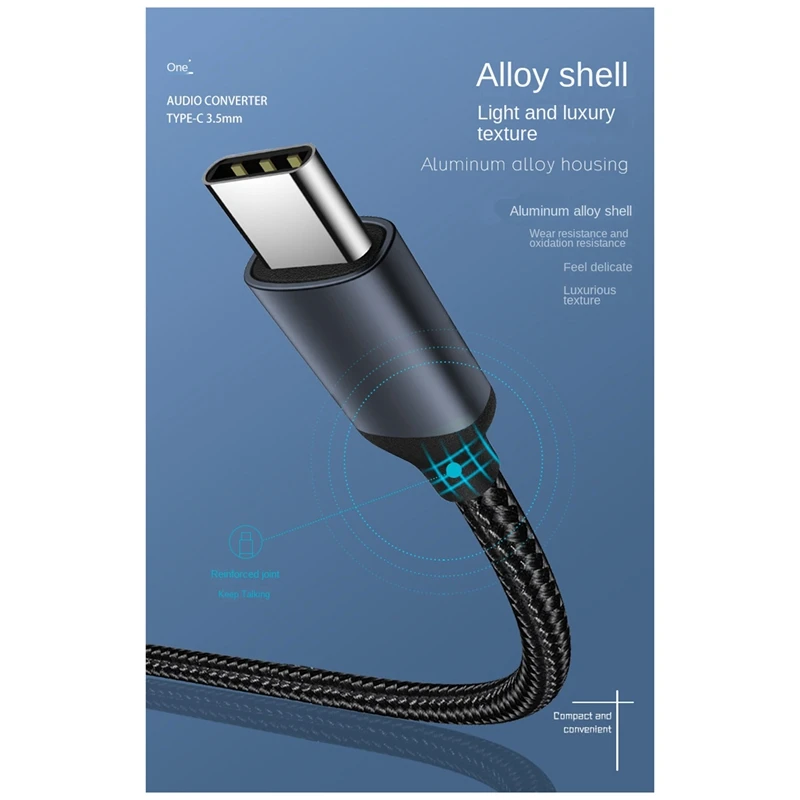 Typec Naar Hoofdtelefoon Adapter Voor Android Telefoon Luisteren Type-C Naar 3.5Mm Audio Adapter Interface Kabel