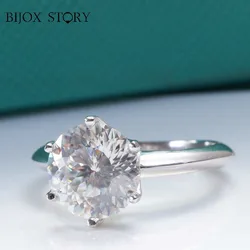 Rare Round 100 Faceted Cut Moissanite Ring 1,2,3 Carat  Russian Bird's Nest Cut Moissanite Diamonds Ring With GRA Black Card