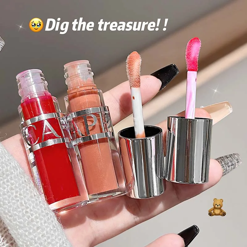 ملمع شفاه كابوفيني شفاف ومرطب، مكياج أحمر شفاه مرطب للشفاه الجافة