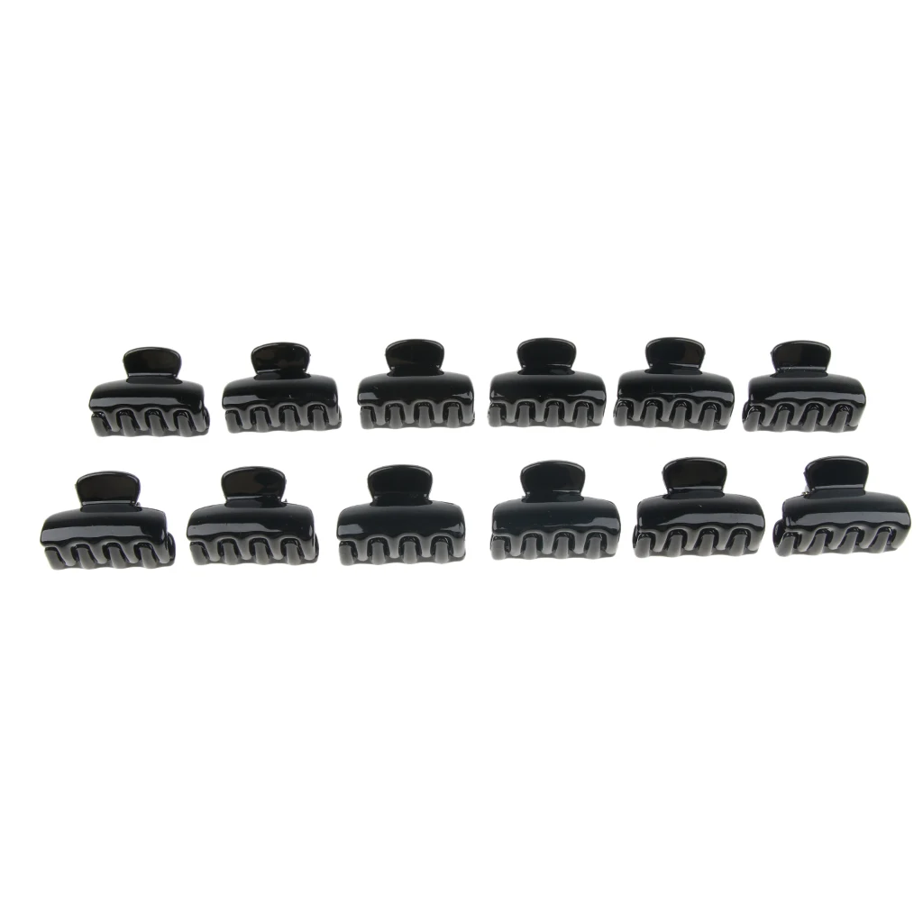 12 /Pack Small Resin Hair Clip Grip Claw Clamp Styling Accessories