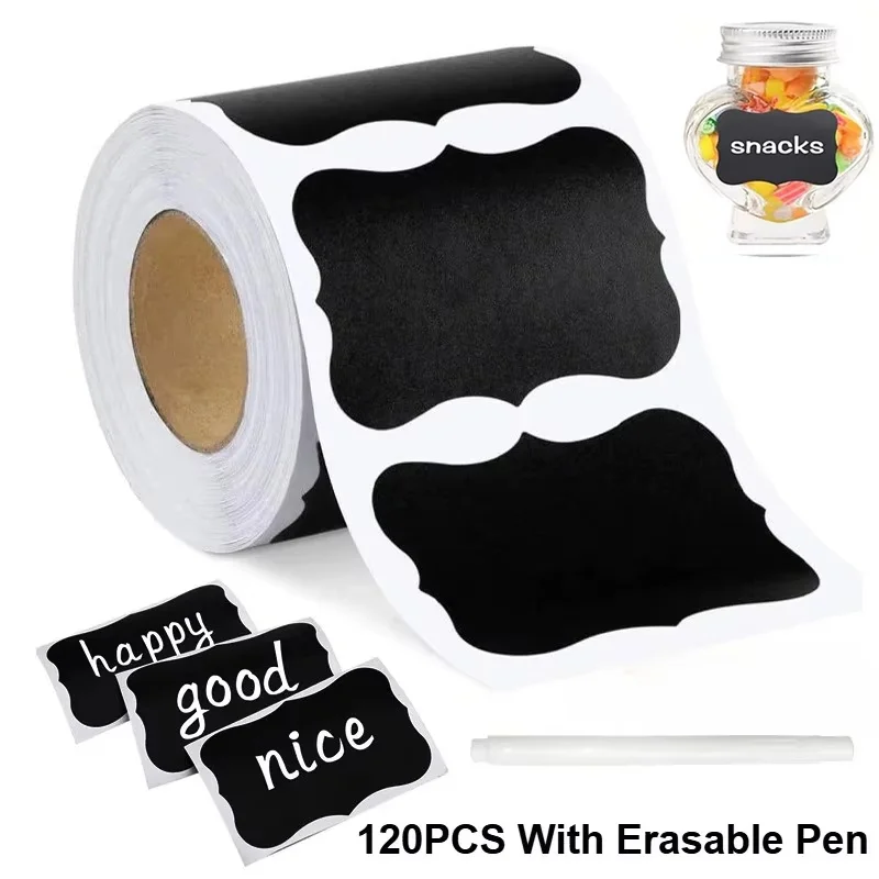

120Pcs Chalkboard Stickers Labels Waterproof Reusable Blackboard Stickers For Mason Jars Craft Weddings Storager Kitchen Sticke