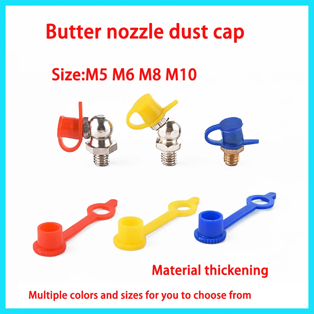 

50/1000PCS Grease Fitting Dust Plastic Cap Butter Nozzle Hat Dust Cover M5 M6 M8 M10