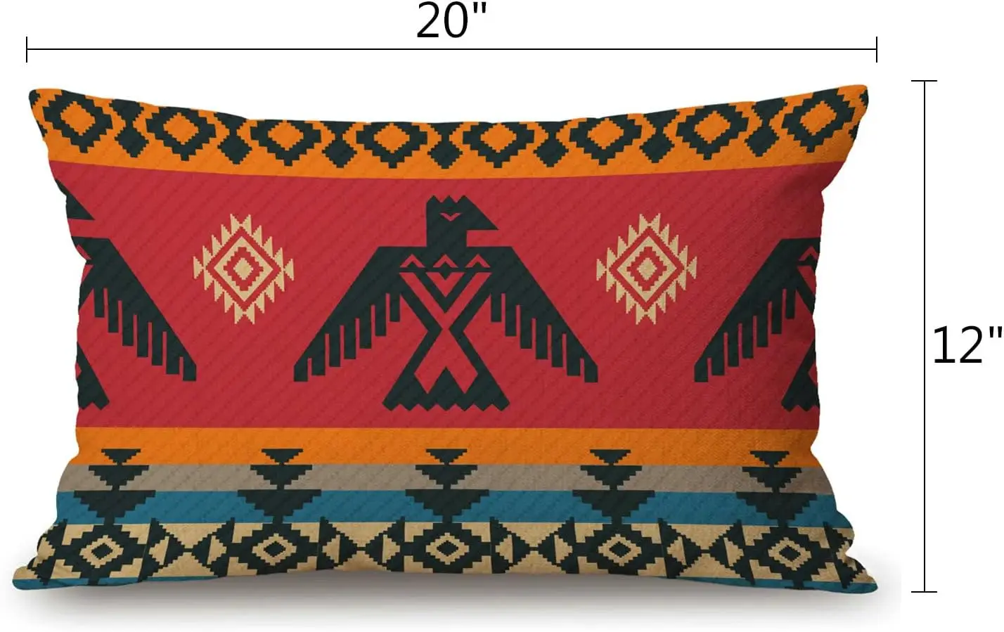 Double-Sided Eagles Ethnic Geometric Cushion Cover Elegant Tribal Art Pillowcase Luxury Living Room Sofa Home Decor Case