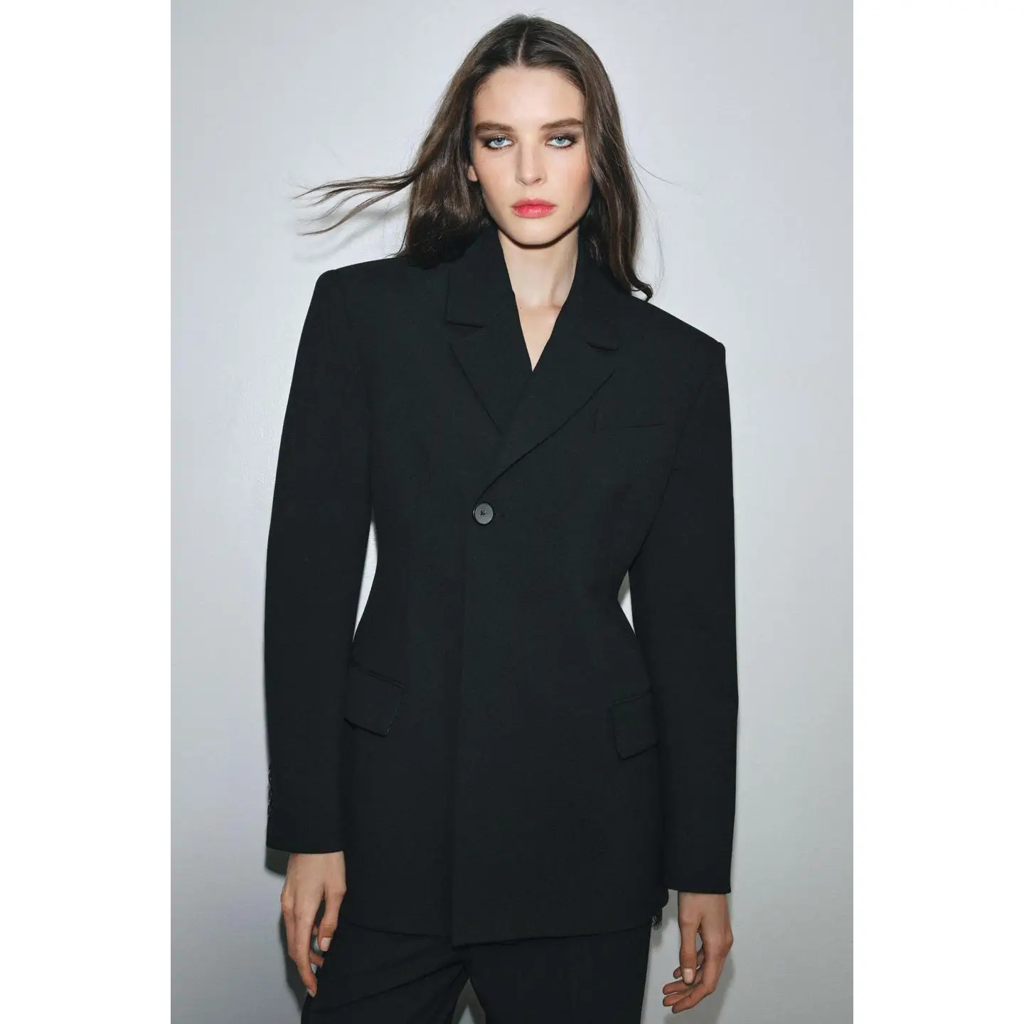 

Faionable Tailored Jaet for Women Button Design Commute Sle Slim Fit Long Sve Pure Color Autumn Collection 2025