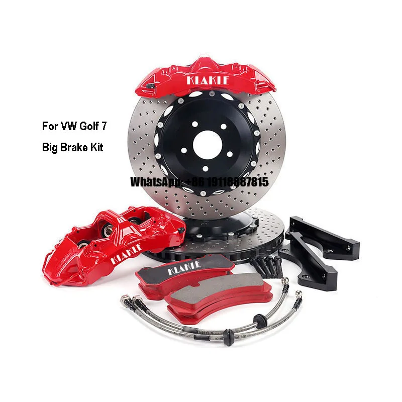 

KLAKLE Auto Brake System GT6 Brake Caliper Drilled Brake Disc 19 Inches Front Wheel for VW Golf 7 GTI 2013