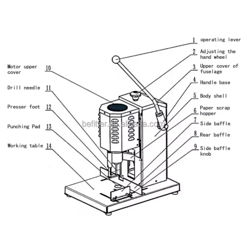 50mm Thick Paper Desktop Perforating Unit HY-50B, Manual Portable Hole Puncher For Office Book Cardboard Notebook Binding